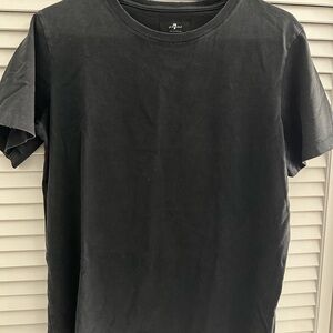 7 For All Mankind Black Short Sleeve Tee